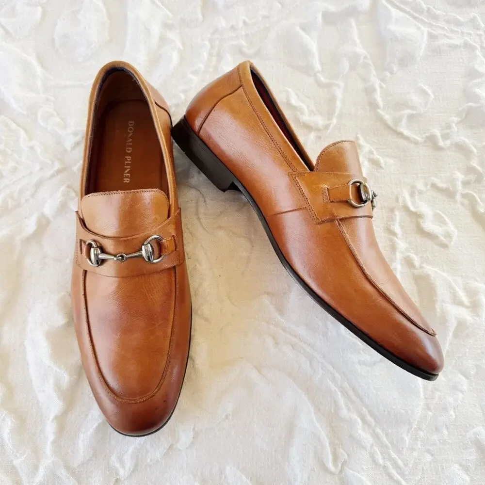 Donald J. Pliner Ted Bit Leather Slip-On Loafers